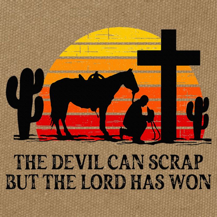 The Devil Can Scrap But The Lord Has Won Cotton Canvas Backpack