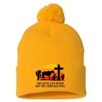 The Devil Can Scrap But The Lord Has Won Pom Pom 12in Knit Beanie