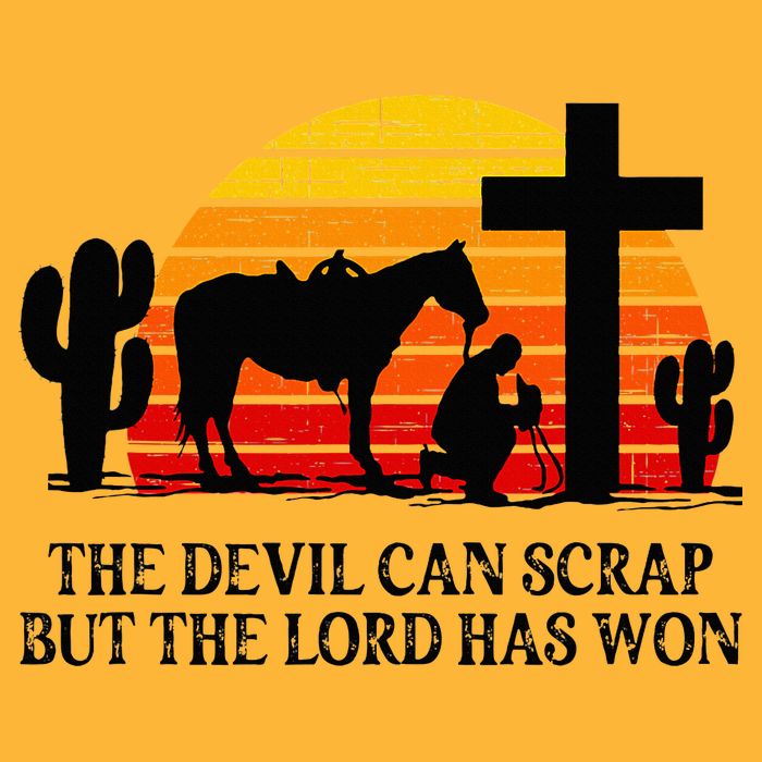 The Devil Can Scrap But The Lord Has Won Pom Pom 12in Knit Beanie