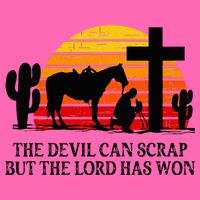 The Devil Can Scrap But The Lord Has Won Stripe Pom Pom Beanie