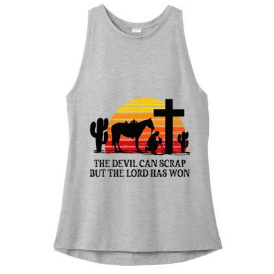 The Devil Can Scrap But The Lord Has Won Ladies PosiCharge Tri-Blend Wicking Tank