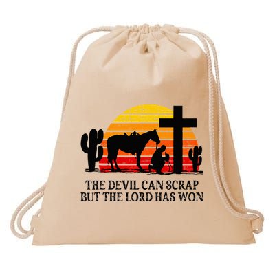 The Devil Can Scrap But The Lord Has Won Drawstring Bag