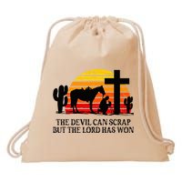 The Devil Can Scrap But The Lord Has Won Drawstring Bag