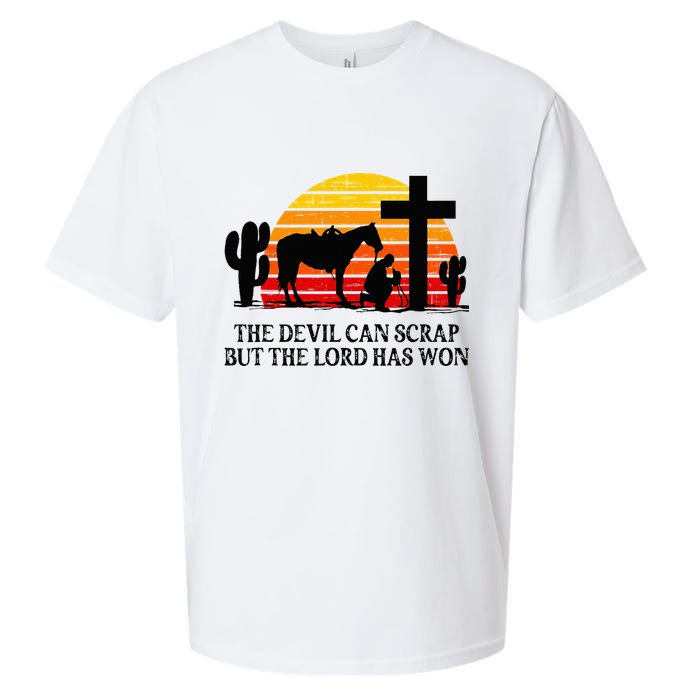 The Devil Can Scrap But The Lord Has Won Sueded Cloud Jersey T-Shirt