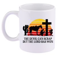 The Devil Can Scrap But The Lord Has Won 11oz C Handle Ceramic Mug