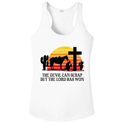 The Devil Can Scrap But The Lord Has Won Ladies PosiCharge Competitor Racerback Tank