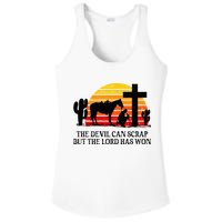 The Devil Can Scrap But The Lord Has Won Ladies PosiCharge Competitor Racerback Tank