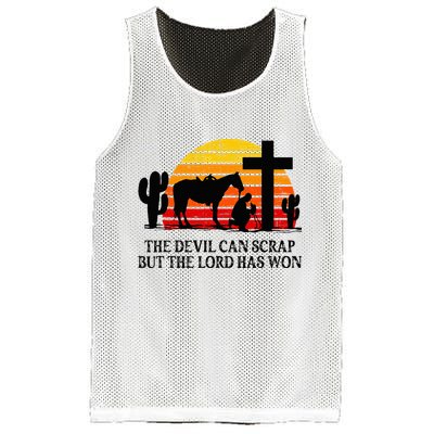 The Devil Can Scrap But The Lord Has Won Mesh Reversible Basketball Jersey Tank