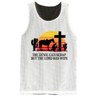 The Devil Can Scrap But The Lord Has Won Mesh Reversible Basketball Jersey Tank