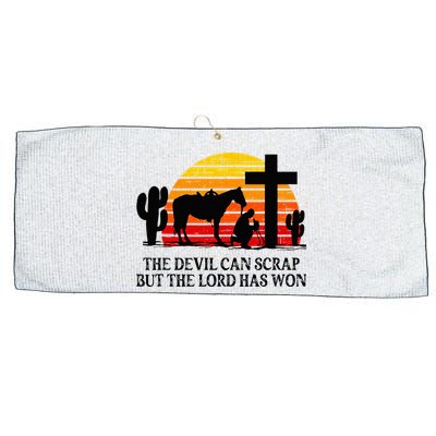 The Devil Can Scrap But The Lord Has Won Large Microfiber Waffle Golf Towel