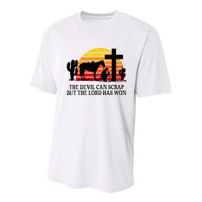 The Devil Can Scrap But The Lord Has Won Youth Performance Sprint T-Shirt