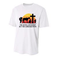 The Devil Can Scrap But The Lord Has Won Youth Performance Sprint T-Shirt