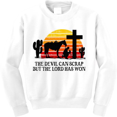 The Devil Can Scrap But The Lord Has Won Kids Sweatshirt