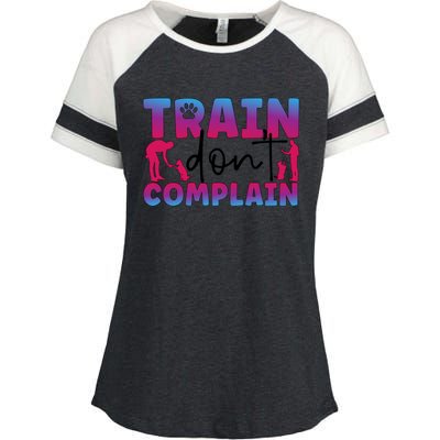 Train Don't Complain Dog Trainer Dog Training Gift Enza Ladies Jersey Colorblock Tee