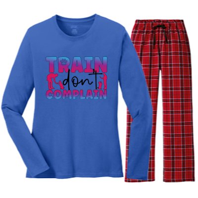 Train Don't Complain Dog Trainer Dog Training Gift Women's Long Sleeve Flannel Pajama Set 