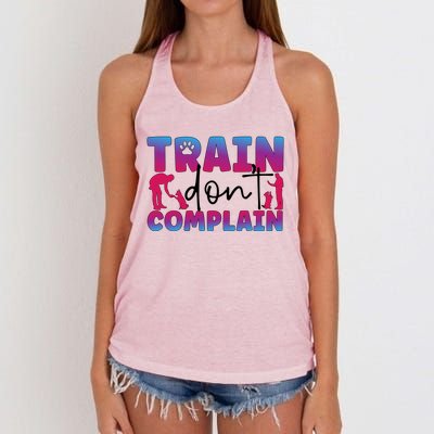 Train Don't Complain Dog Trainer Dog Training Gift Women's Knotted Racerback Tank