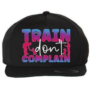 Train Don't Complain Dog Trainer Dog Training Funny Gift Wool Snapback Cap