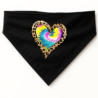 Tie Dye Colorful Cute Leopard Heart Love Hippie USA-Made Doggie Bandana