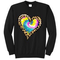 Tie Dye Colorful Cute Leopard Heart Love Hippie Sweatshirt