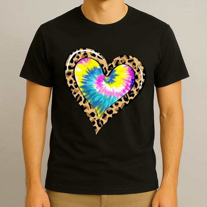 Tie Dye Colorful Cute Leopard Heart Love Hippie T-Shirt