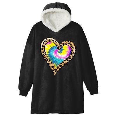 Tie Dye Colorful Cute Leopard Heart Love Hippie Hooded Wearable Blanket