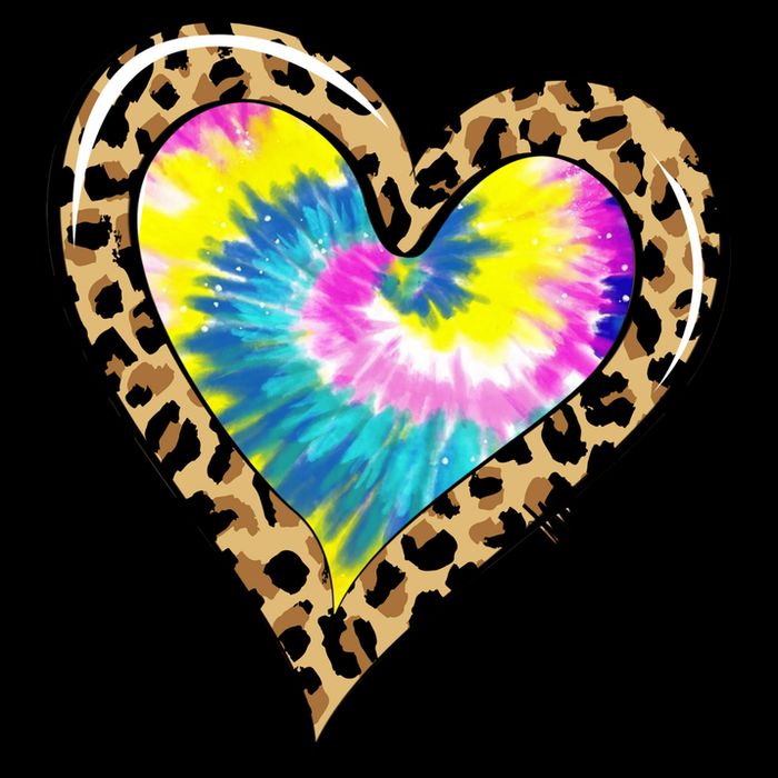 Tie Dye Colorful Cute Leopard Heart Love Hippie Magnet