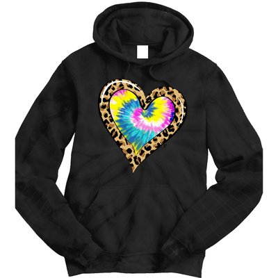 Tie Dye Colorful Cute Leopard Heart Love Hippie Tie Dye Hoodie