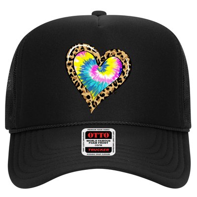 Tie Dye Colorful Cute Leopard Heart Love Hippie Trucker Hat