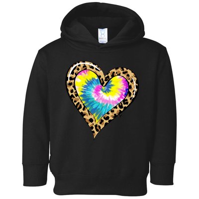 Tie Dye Colorful Cute Leopard Heart Love Hippie Toddler Hoodie