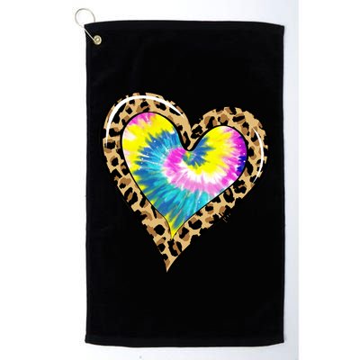 Tie Dye Colorful Cute Leopard Heart Love Hippie Golf Towel