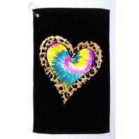 Tie Dye Colorful Cute Leopard Heart Love Hippie Golf Towel
