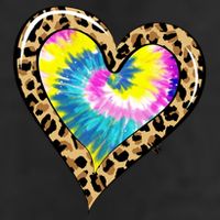 Tie Dye Colorful Cute Leopard Heart Love Hippie Golf Towel