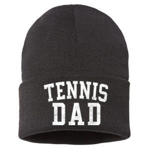 Tennis Dad Classic Bold Font FatherS Day Daddy Sustainable Knit Beanie