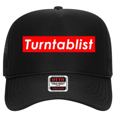 Turntablist Dj Costume For Vinyl Record Club Edm Music Dj High Crown Mesh Back Trucker Hat