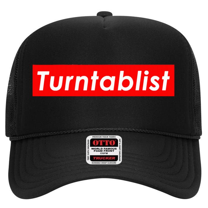 Turntablist Dj Costume For Vinyl Record Club Edm Music Dj High Crown Mesh Back Trucker Hat