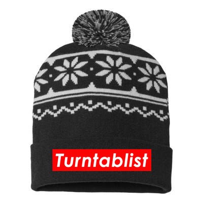 Turntablist Dj Costume For Vinyl Record Club Edm Music Dj USA-Made Snowflake Beanie