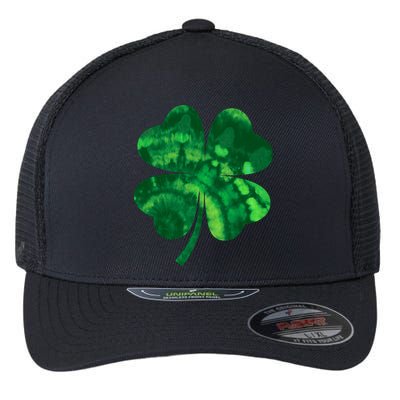 Tie Dye Clover St Patrick's Day Flexfit Unipanel Trucker Cap