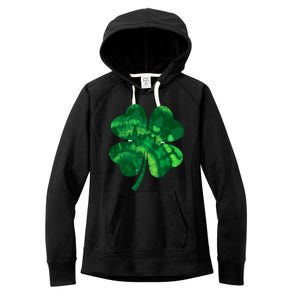 Tie Dye Clover St Patrick's Day Women's Fleece Hoodie