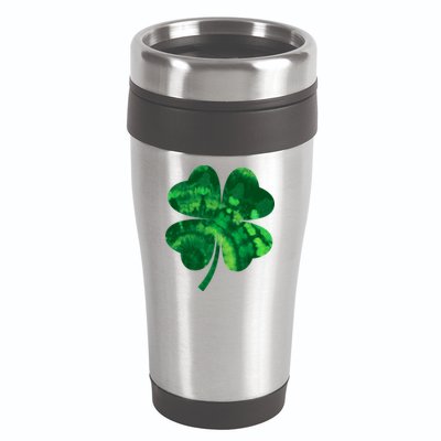 Tie Dye Clover St Patrick's Day 16oz Travel Tumbler