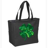 Tie Dye Clover St Patrick's Day Zip Tote Bag