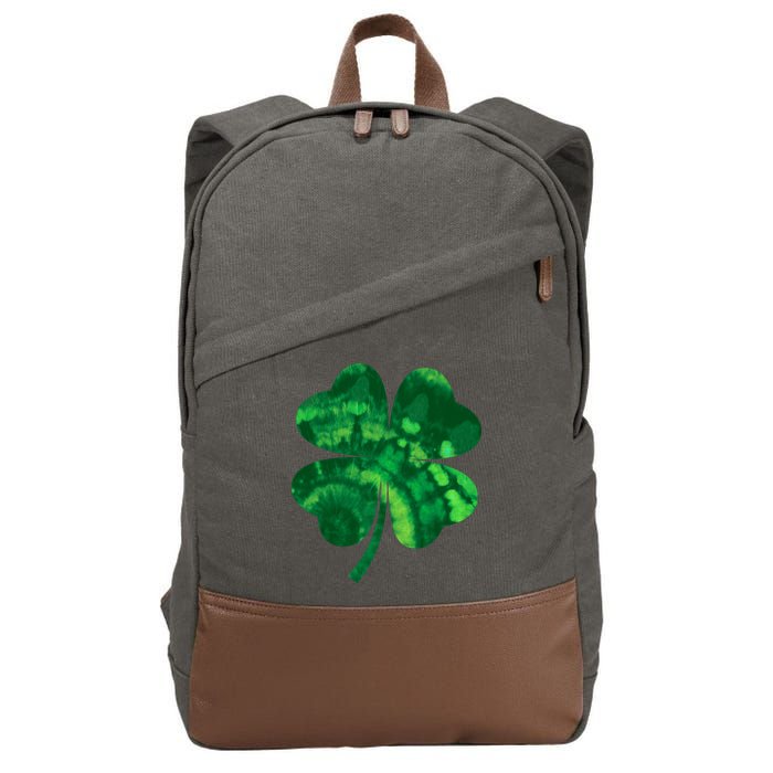 Tie Dye Clover St Patrick's Day Cotton Canvas Backpack