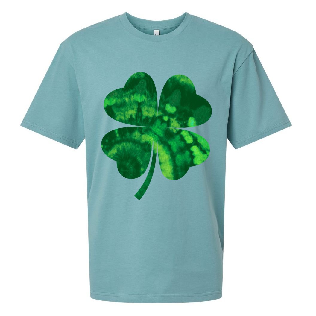Tie Dye Clover St Patrick's Day Sueded Cloud Jersey T-Shirt