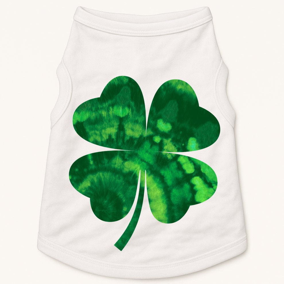 Tie Dye Clover St Patrick's Day Doggie Tank