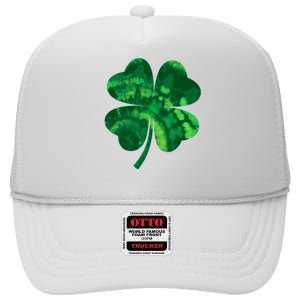 Tie Dye Clover St Patrick's Day High Crown Mesh Back Trucker Hat