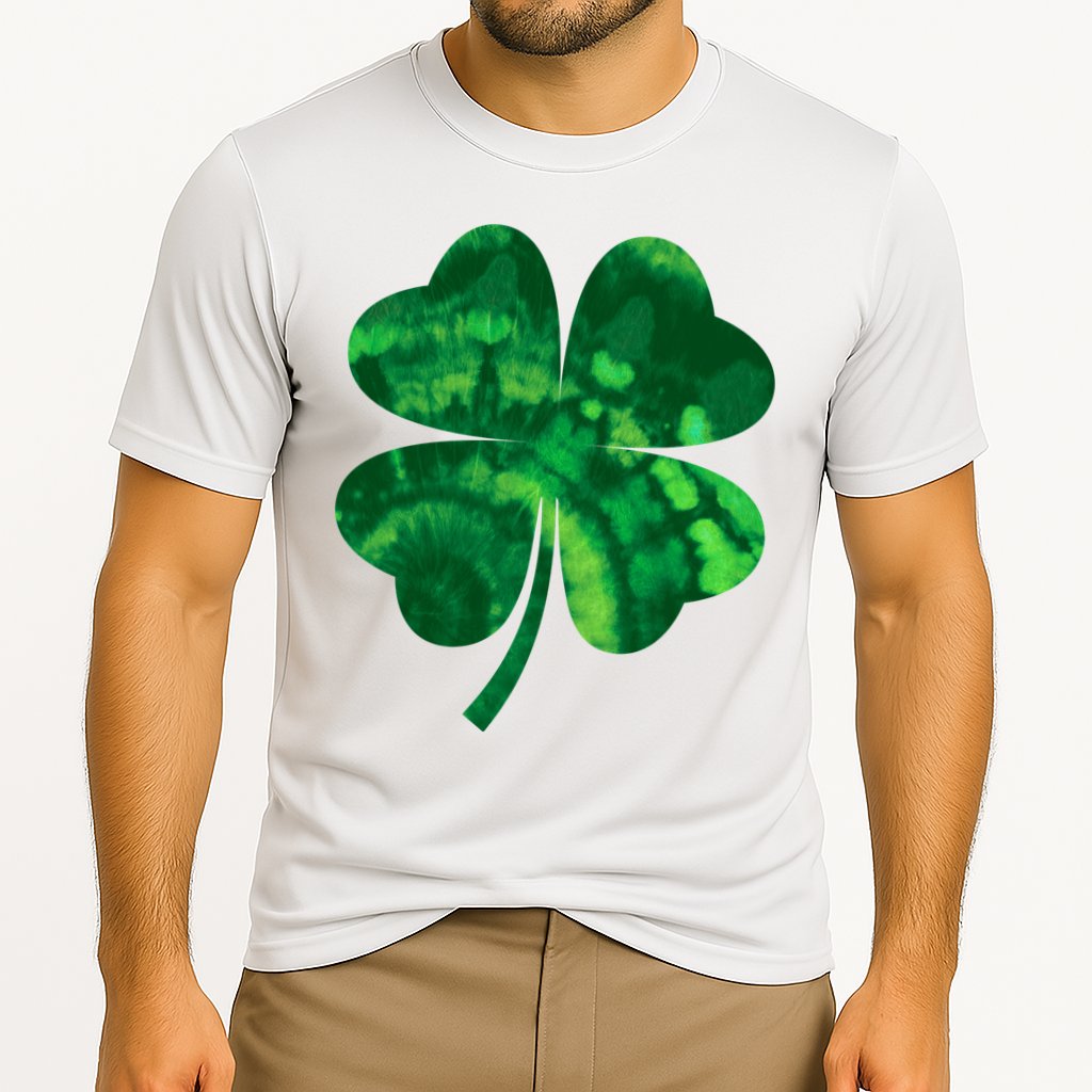 Tie Dye Clover St Patrick's Day Performance Shirt