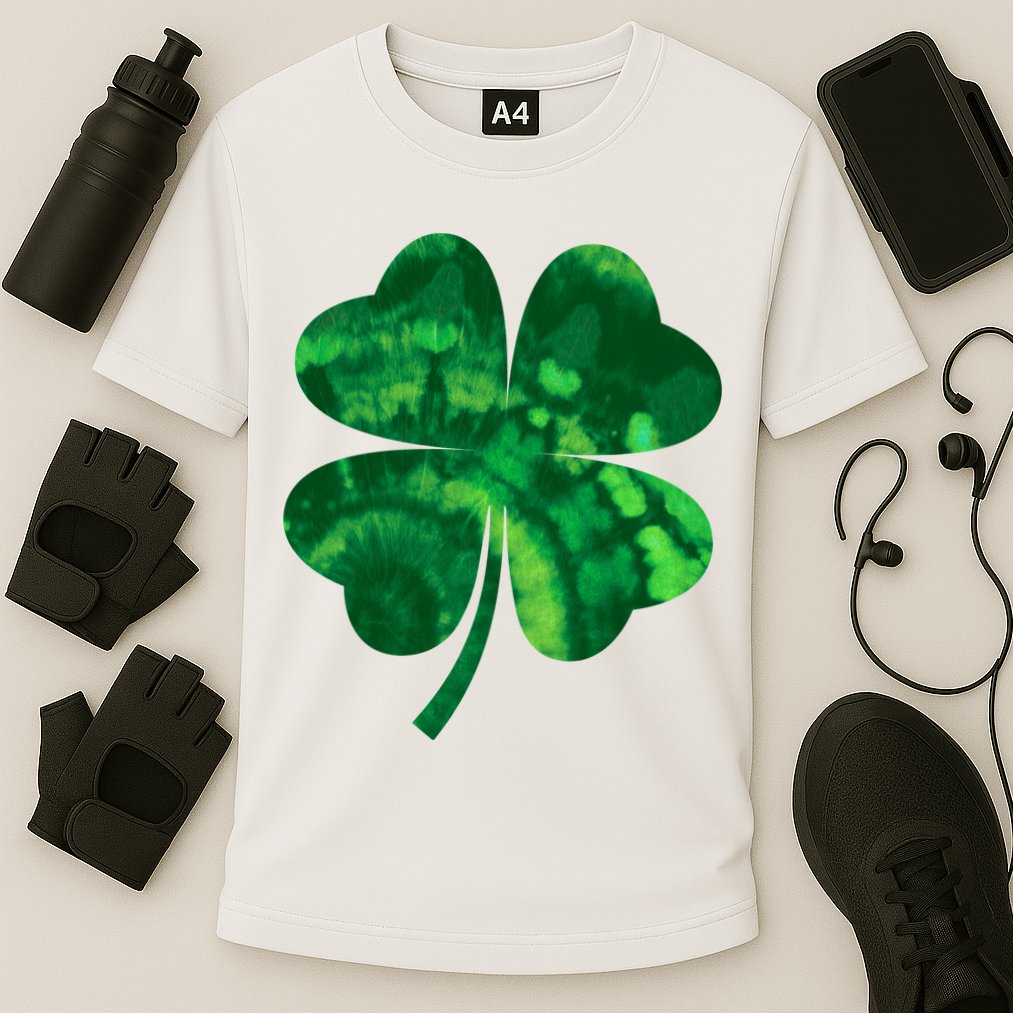 Tie Dye Clover St Patrick's Day Performance Shirt