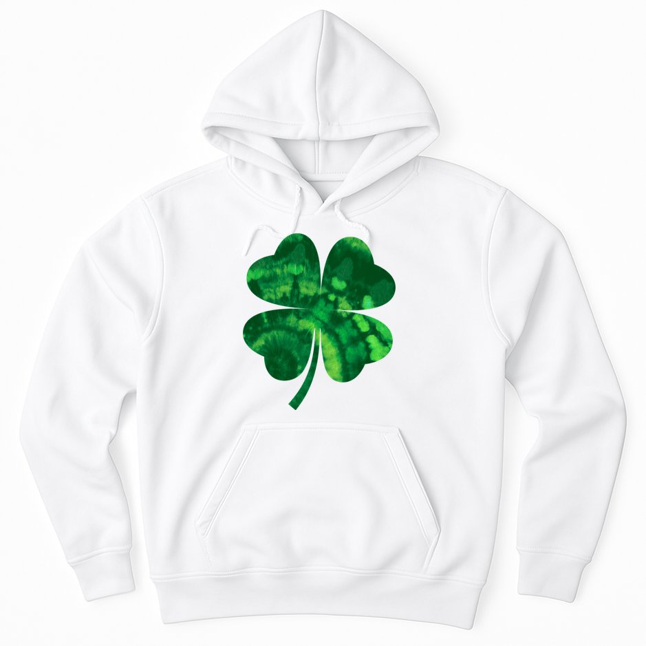 Tie Dye Clover St Patrick's Day Hoodie