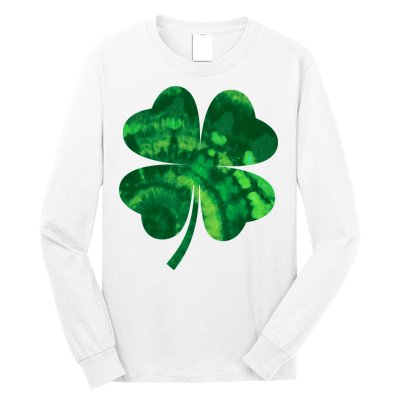 Tie Dye Clover St Patrick's Day Long Sleeve Shirt
