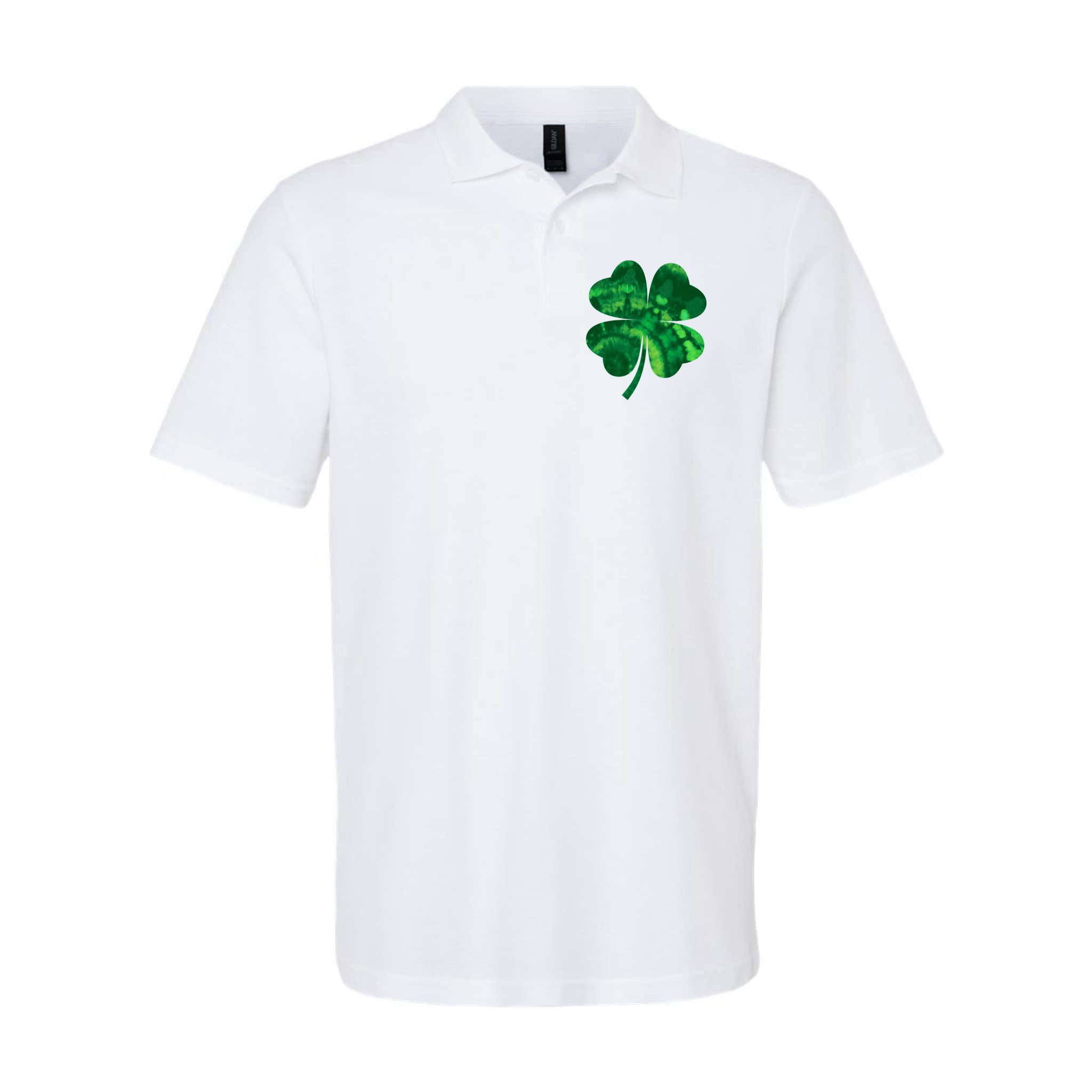 Tie Dye Clover St Patrick's Day Polo