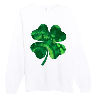 Tie Dye Clover St Patrick's Day Premium Crewneck Sweatshirt